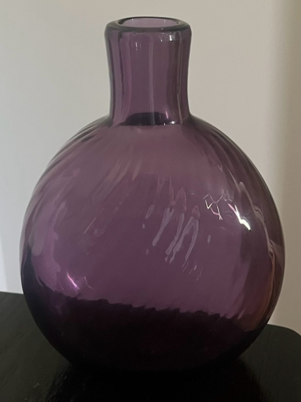 Metropolitan Museum Of Art MMA Hand Blown Amethyst Glass Flask Bottle Signed